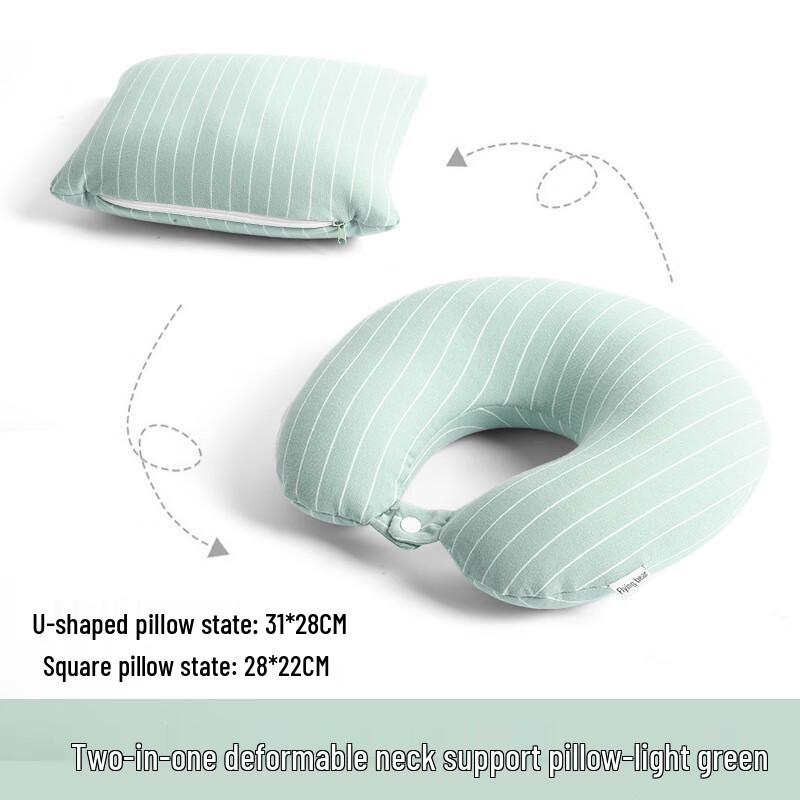 2-in-1 Striped U-shaped Neck Pillow