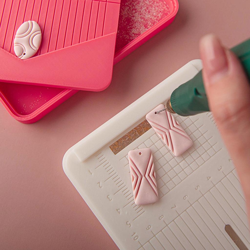 Earrings Drilling Support Box With Built In Dust Collector for Polymer Clay Earrings Jewelry Crafting and Small Craft