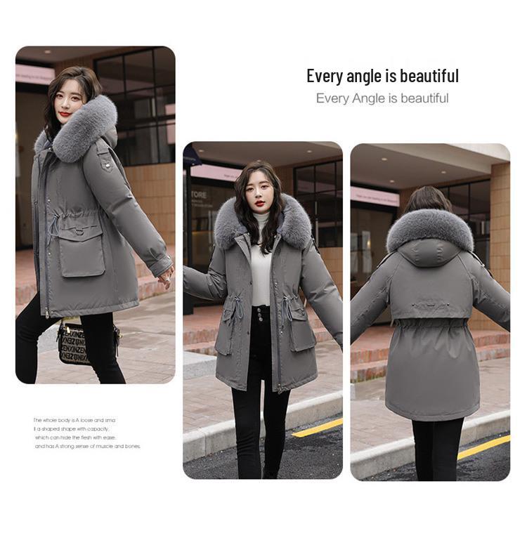 Women's Winter Parka: 3-in-1 Fleece-Lined Waist-Hugging Coat with Detachable Liner