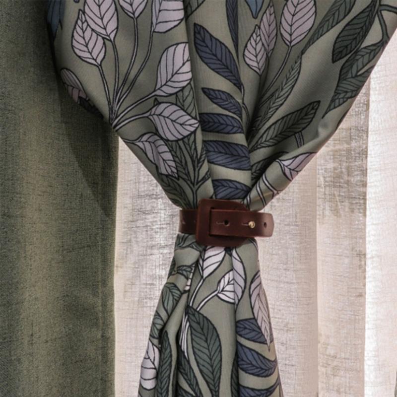 European Leathers Curtain Tie Backs Curtain Holder Clip Buckle Rope Curtains Tieback for Hotel Home Office Decoration