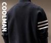 High-End American Trendy Men's 2025 Autumn/Winter Three-Stripe Knit Stand Collar Cardigan Sweater