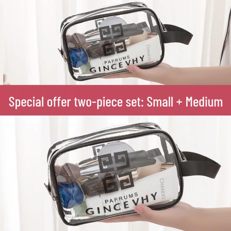 Transparent Waterproof Cosmetic Bag - Large Capacity Travel Toiletry Organizer for Women