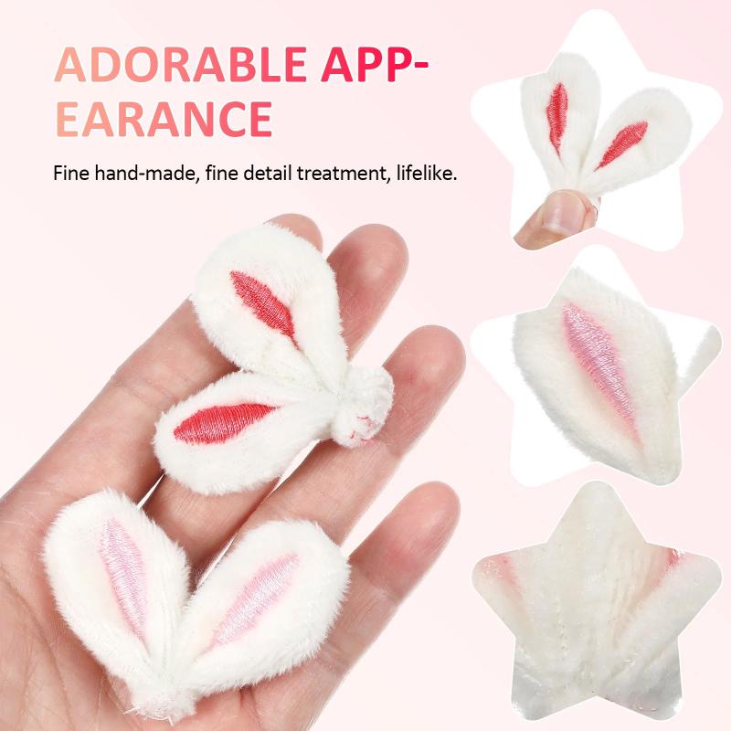 10Pcs/Lot Diy Handmade Plush Embroidered Ears Padded Patches Appliques For Clothes Sewing Supplies Diy Hair Decoration
