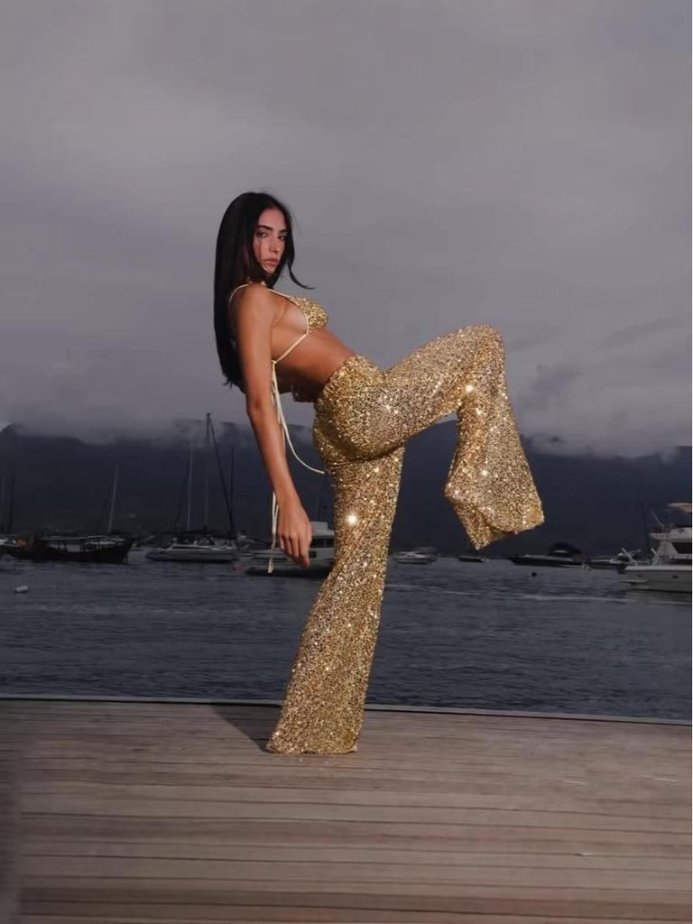 Completo Bikini Push-up a Scollo Profondo con Pantaloni a Gamba Larga Sequenziati - Primavera/Estate 2026 - Europeo & Americano