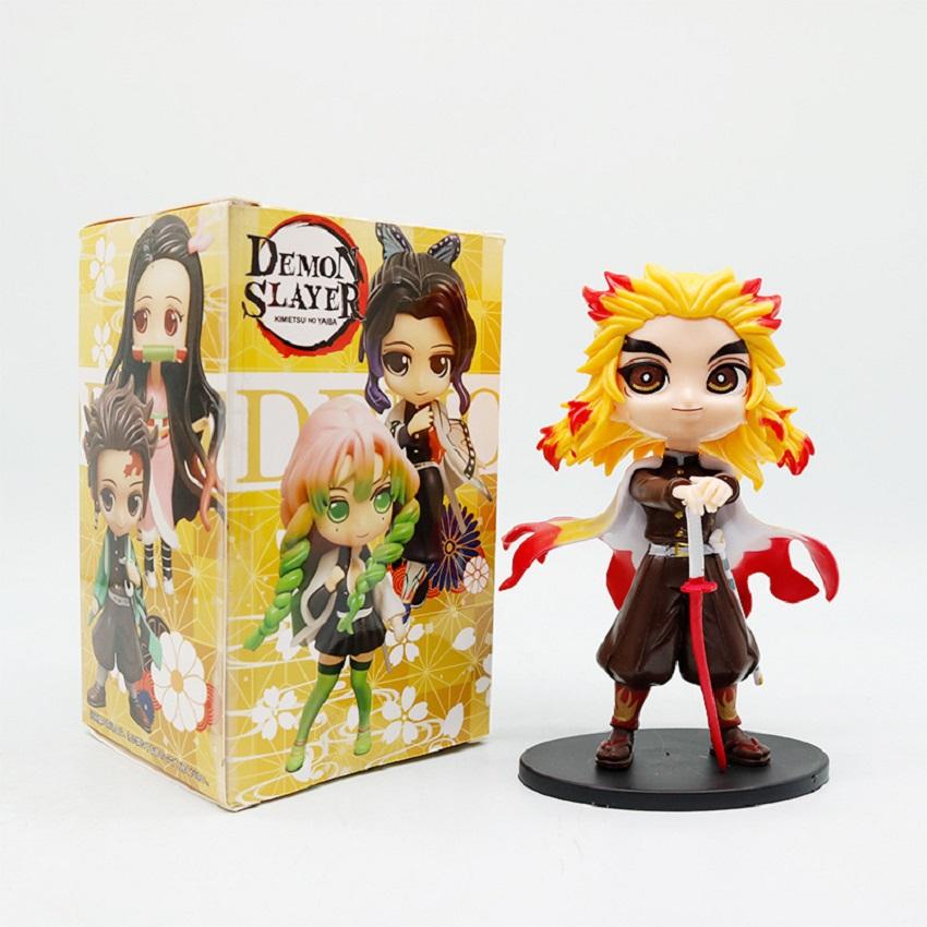 Big Head Style Demon Slayer Kimetsu No Yaiba Anime Figurines PVC Dolls Desktop Decoration Model Toys Festival Gifts Box