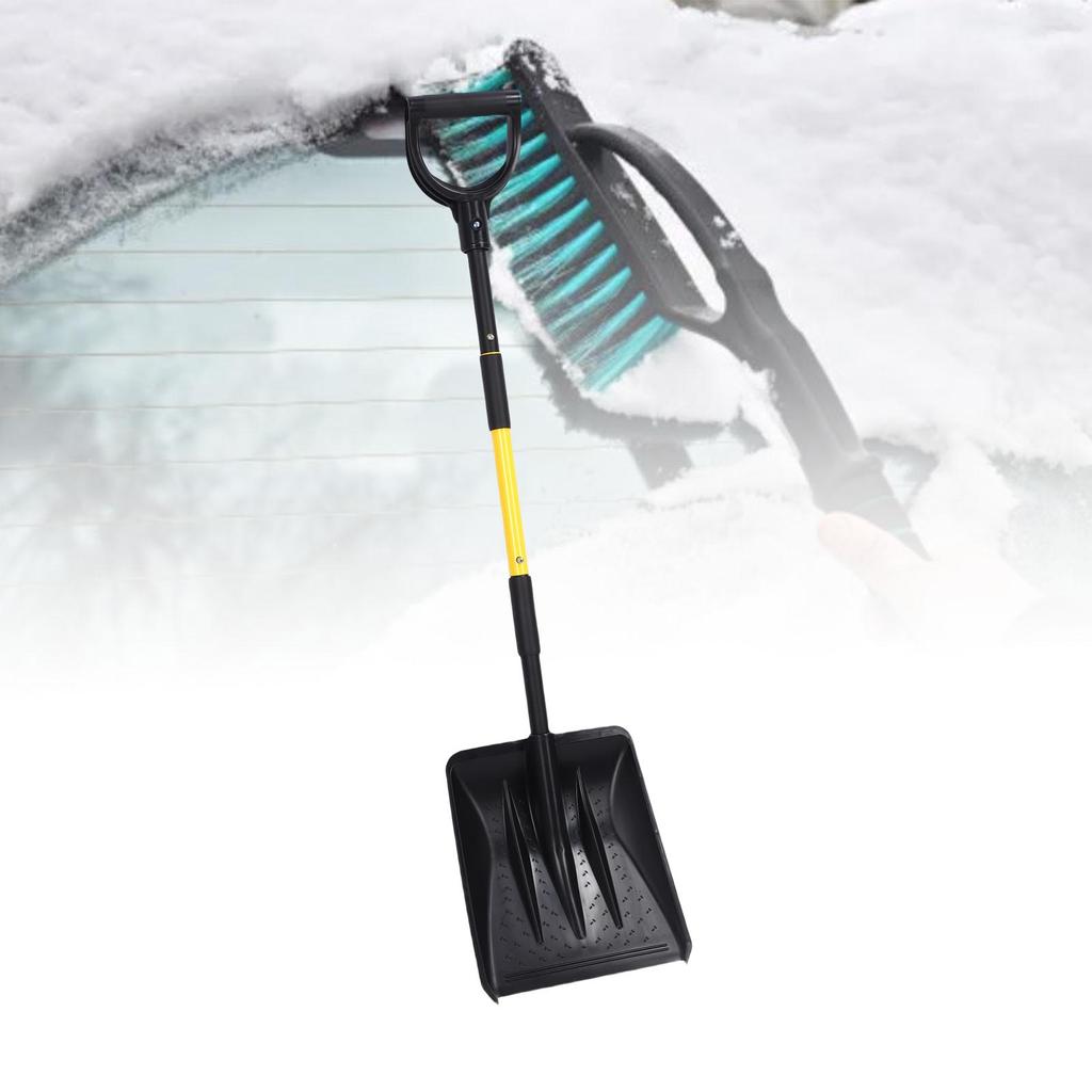 Pá de Neve Resistente, Design de Cabo com Pegador em D Confortável Limpeza Eficiente Remoção de Neve Ferramenta de Inverno com Tira de Alumínio para Calçada