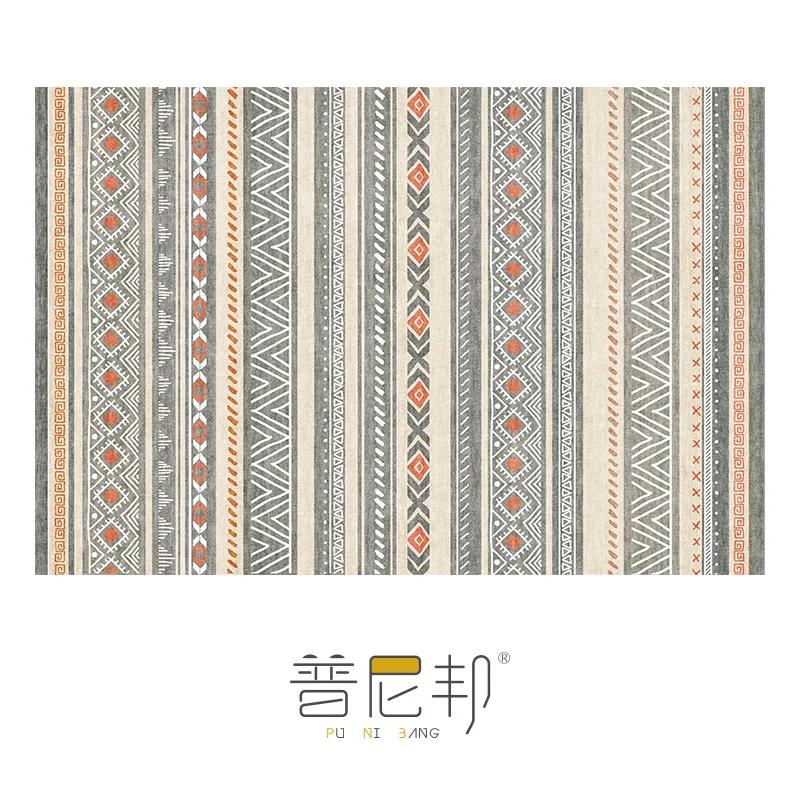 American Moroccan Bedroom Decor Bedside Carpet Washable Carpets for Living Room Nordic Ethnic Lounge Rug Soft Non-slip Floor Mat
