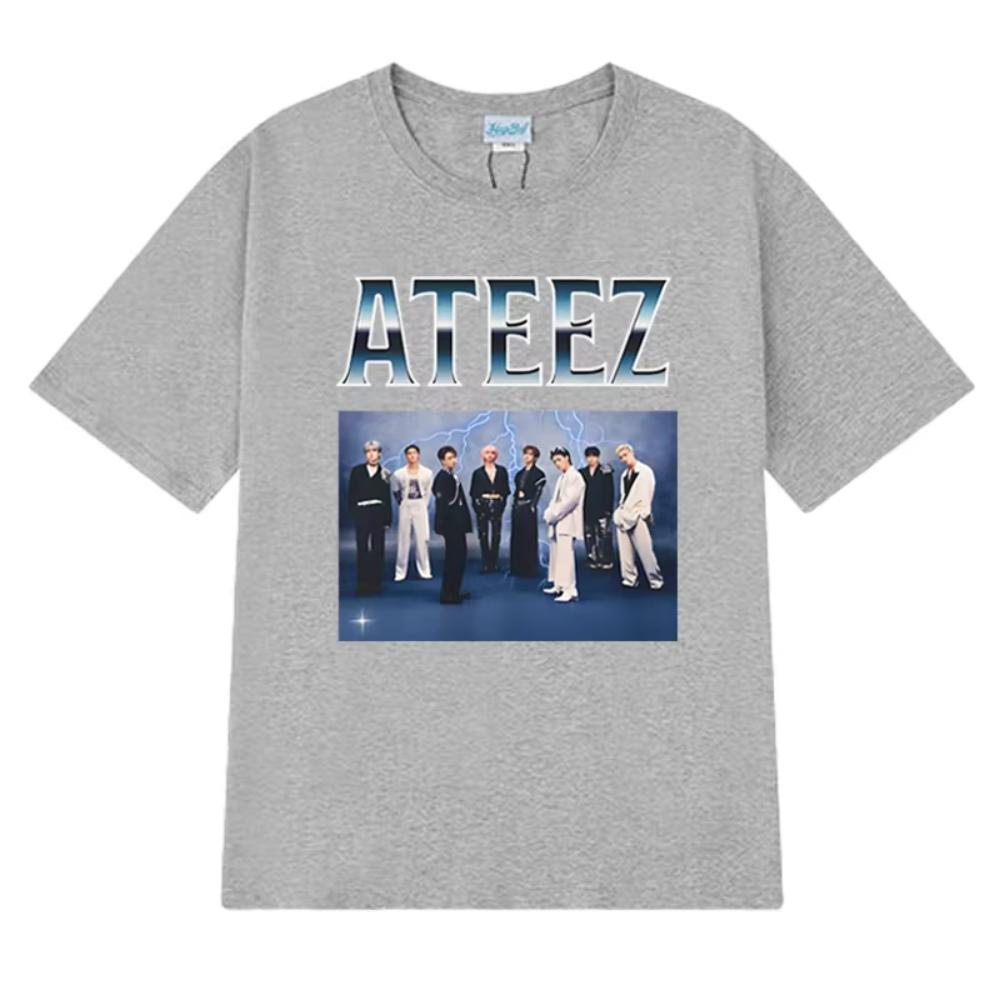 

2025 Korea Kpop ATEEZ Group Graphic T Shirts Men Women Fashion Y2k Short Sleeve Tshirt Unisex Oversized Fashion Cotton Clothing 3XL