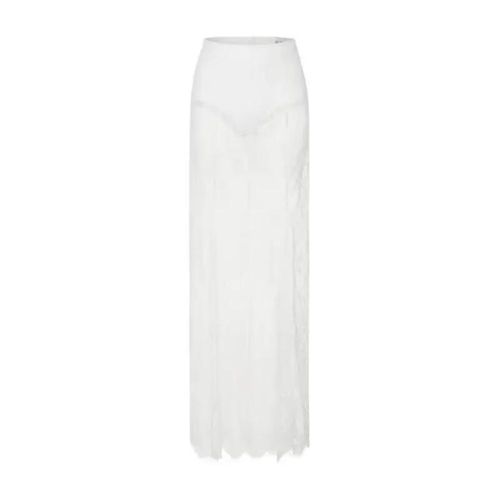 Damen trägerloses Schlauchtop Zweiteiliges Set Tailliert durchsichtiger Spitzen-Maxirock Elegantes Sommer-Kombinationsoutfit