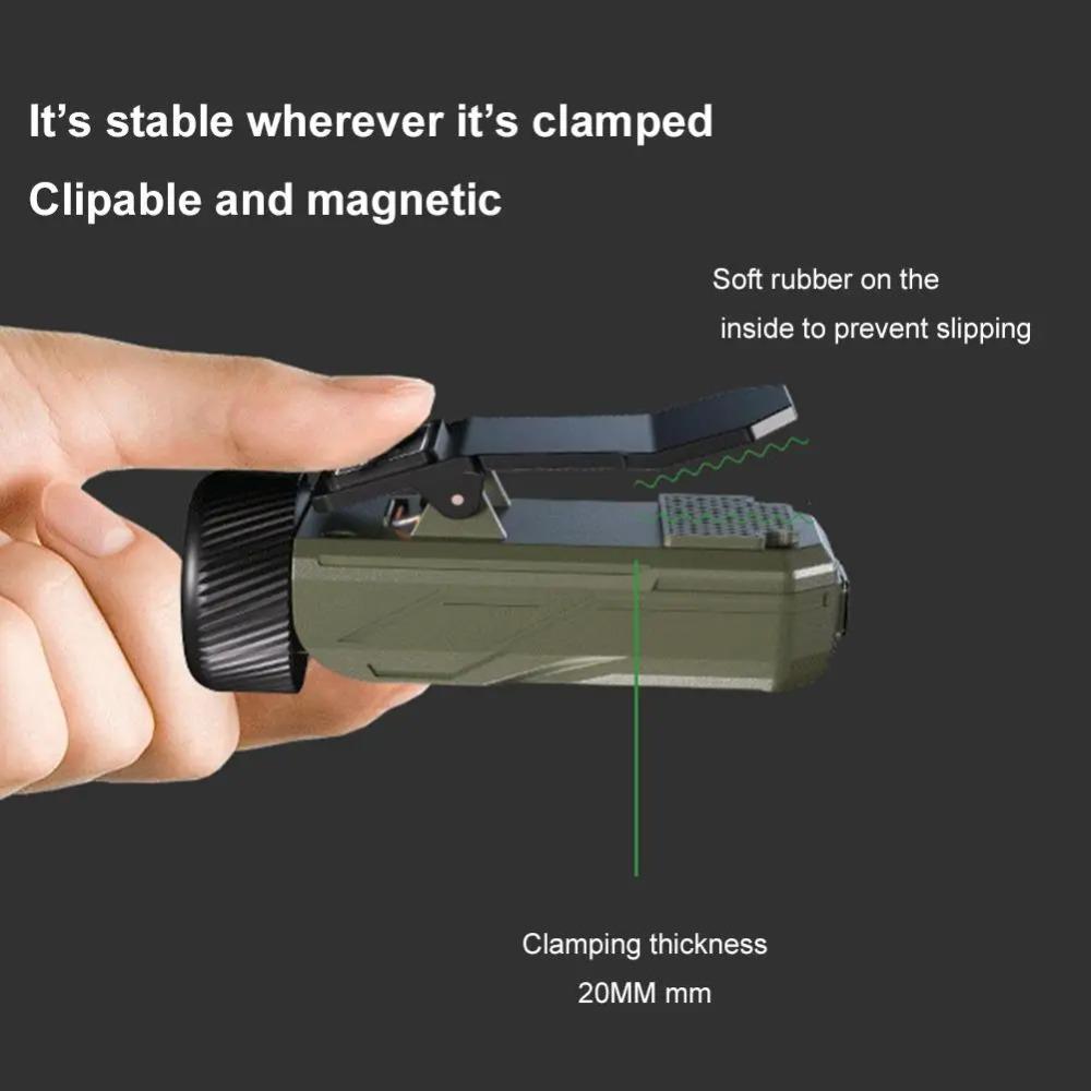 EDC Clip Flashlight Magnetic 90° Adjustable Lamp Head Gesture Sensing Work Light With UV Light Rechargeable Mini Pocket Lamp