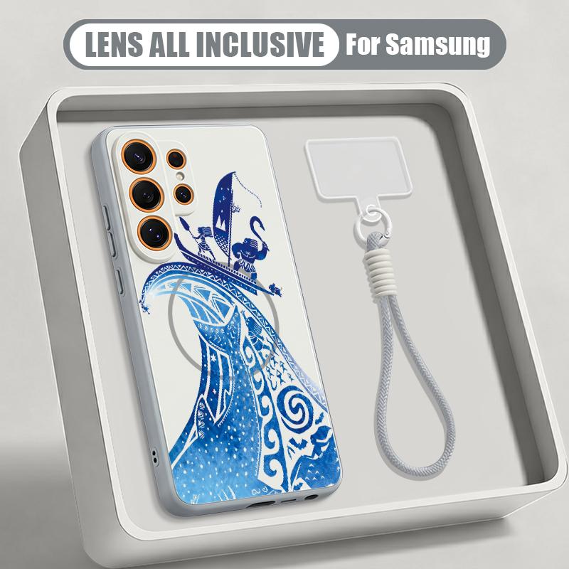 Blue and White Surfing Wave Case For Samsung S26 Ultra S25 FE S24 S24 Plus A57 A37 A17 A56 A36 A16 A55 A35 A15 A54 5G Hybrid Magnetic Matte Cover
