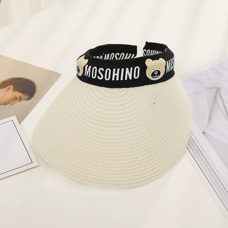 New Women's Summer UV Protection Sweet Ribbon Seaside Vacation Sunshade Bucket Hat Bow Large Brim Straw Hat