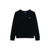 Polo Sweatshirt FW24 Einfarbig Kleine Pony Stickerei Rundhals Pullover Langarm Kinder Sweatshirts Schwarz 313844839-013