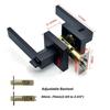 US Design Square Door Handle Lock Easy Install Heavy Duty Aluminum Alloy Privacy Door Lock Handle with Key for Interior Door