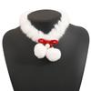 Christmas Tree Christmas Plush Choker Hairball Xmas Clavicle Chain Bow Pendant Necklace  Winter