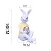 Easter Bunny Figurine Cute Design Holding Egg Ornament Vivid Details Resin Hare Statue for