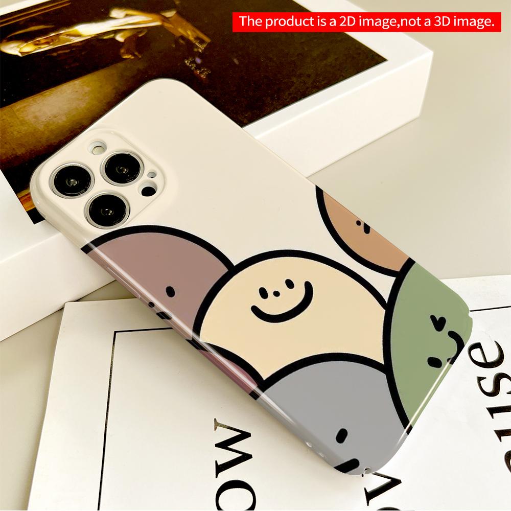 Cute Round Faces Phone Case All inclusive film hard phone case, compatible with iPhone 18 Pro Max 17 16 15 14 13 12 11