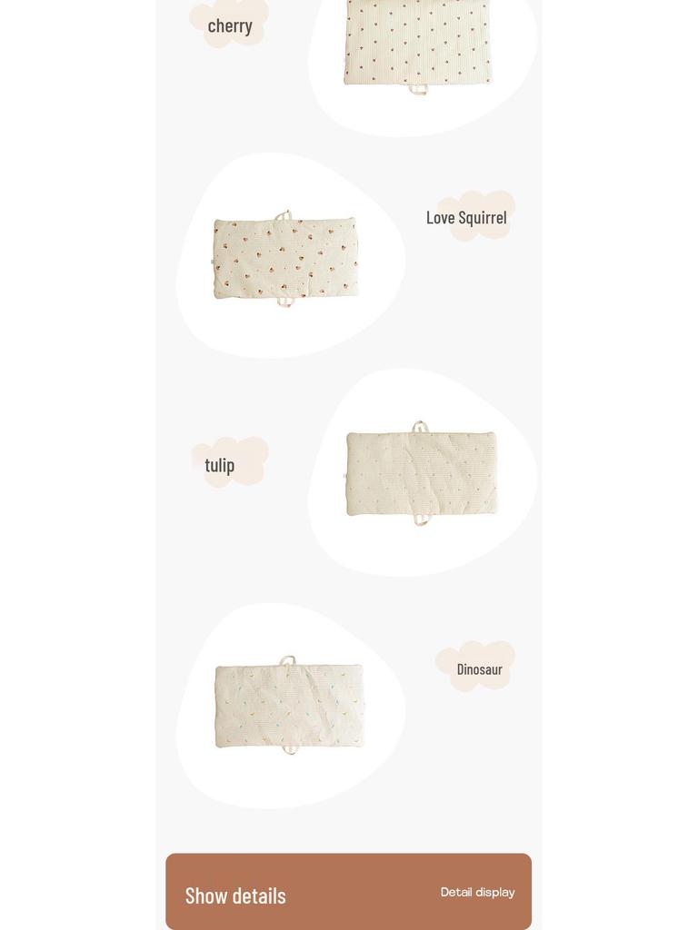 Tragbare Atmungsaktive Baumwoll-Babykrippenmatratze - Bestickt, Maschinenwaschbar, Faltbar für Nickerchen