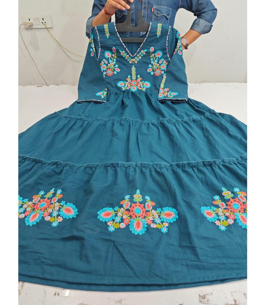 Indisches pakistanisches Designer-Midikleid Kurti Bollywood Party Wear Top Tunika Kurta Kleid