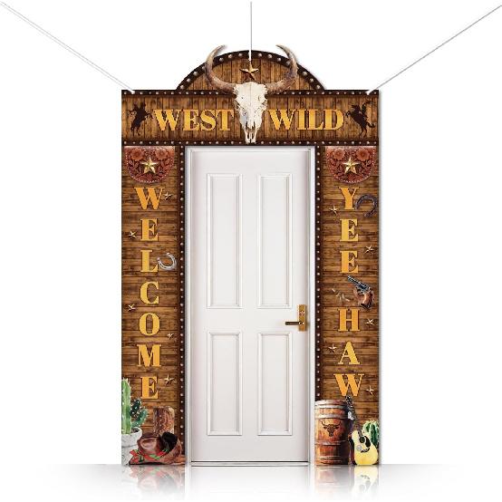 CUTHOLLOW 3 шт. Декор для вечеринки  Страна сладостей  Баннер-вывеска на крыльцо, Баннер на дверь с тематикой леденцов, пирожных, пончиков, Фотозона Cowboy, Bull Skull, Cactu