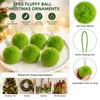 6PCS Santa Hat Christmas Tree Hanging Ornament Fluffy Ball Hanging Ornaments  Holiday Party Decor