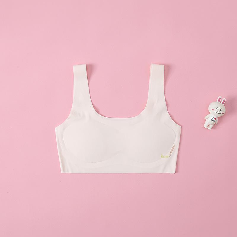 Girls Development Period Ice Silk Bra - Adolescent Vest with Pen Print 85A