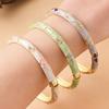 Braceletjonc Émail Fleur Florale Cristal Bonheur Trèfle Bracelet de Main pour Femmes Filles