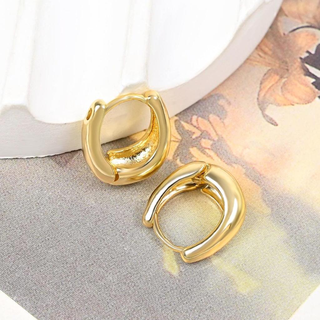 Galvanisierte 18K Gold Geometrische Creolen: Hochwertiges minimalistisches Design für Frauen