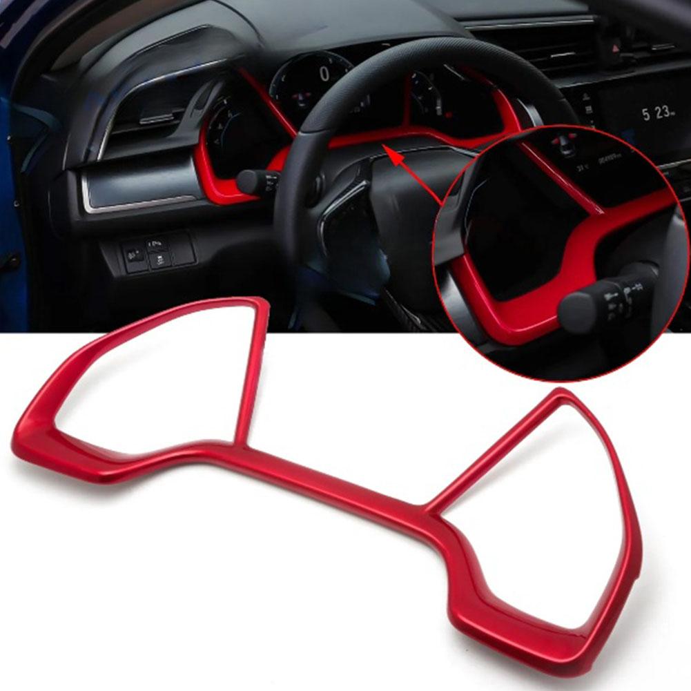 

Car Modification 35*28*3cm Speedometer Cover Panel Trim Easy Installation Carbon Fiber For Honda Civic 2016-2026 красный