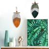 Bohemian Style Woven Leaves Hanging Wall Hanging Tapestry Set of 2 Home Decoration Cotton Thread Decorative Crafts Hangings