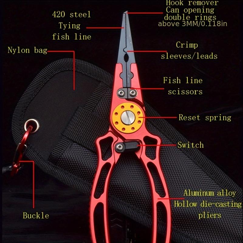 Multifunctional Fishing Pliers Aluminum Alloy Fishing Scissors Line Cutting Machine Fish Control Tool Portable Easy Storage Pliers Sleeve