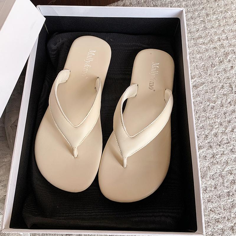 Minimalist Herringbone Beach Vacation Casual Fashionable Light Pedal Contrasting Colors Versatile Herringbone Cool Slippers Women Wear Summer