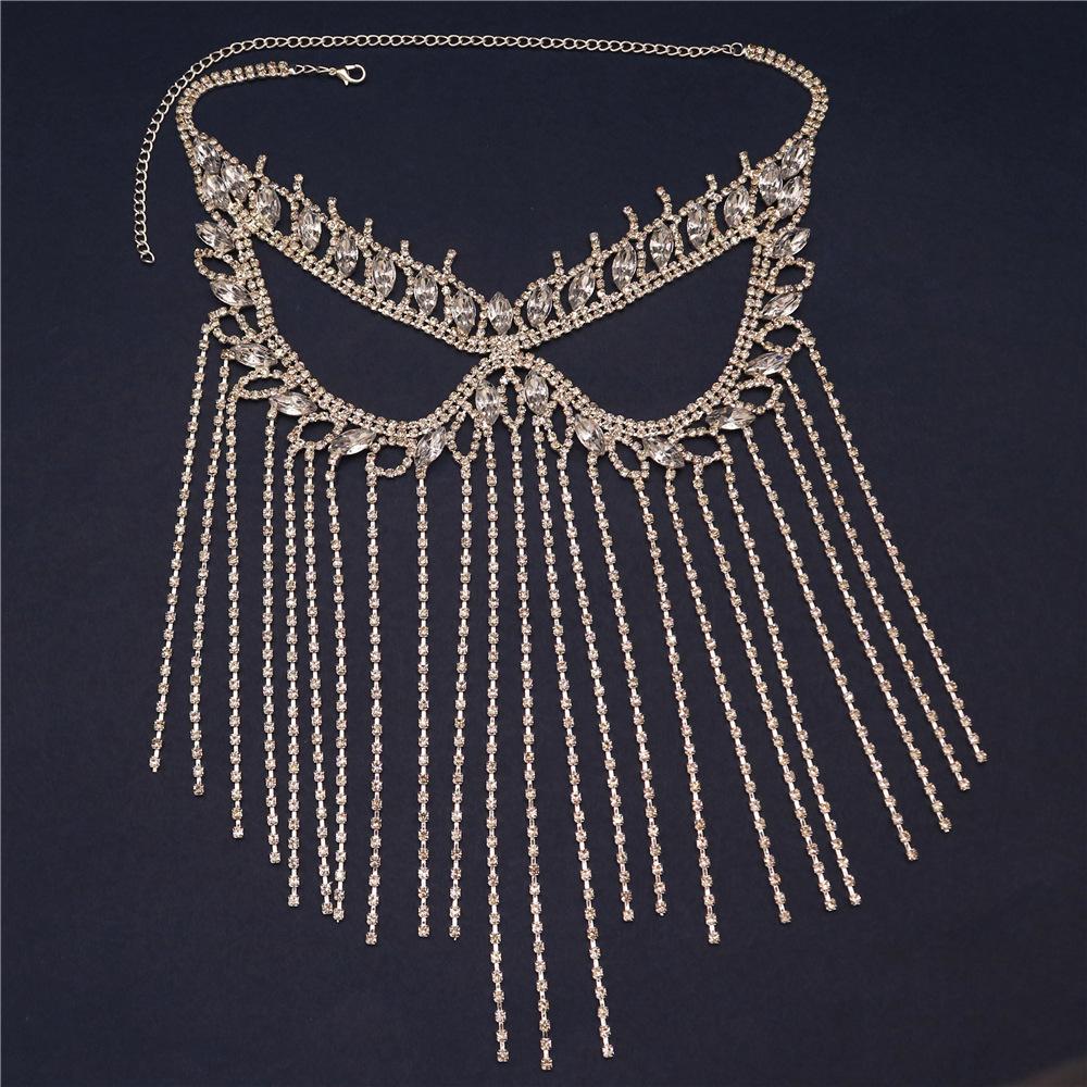 European And American Fashion Exaggerated Masquerade Ball Long Fringed Mask, Trendy Versatile Diamond Rhinestone Mask Face Mask