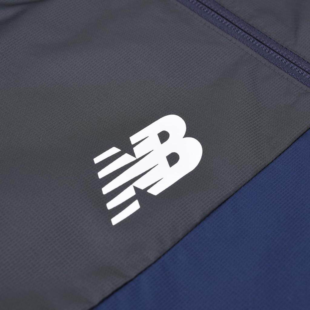 Full Zip Wind Jacket with Brushed Tricot Lining Soccer Water Repellent TNV Size 140 [New Balance] Junior/Kids (ABJ45288) (Team Navy)