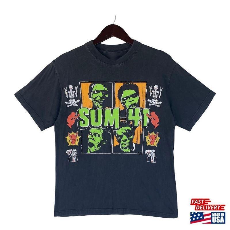 Винтажная футболка Sum 41 Панк-рок группа Все размеры от S до 5XL NE284 Унисекс футболка L