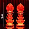 Electric Candle God of Wealth Offering Lamp: Lotus/Buddha Design, Battery-Powered, Ever-Burning for Home Altars.