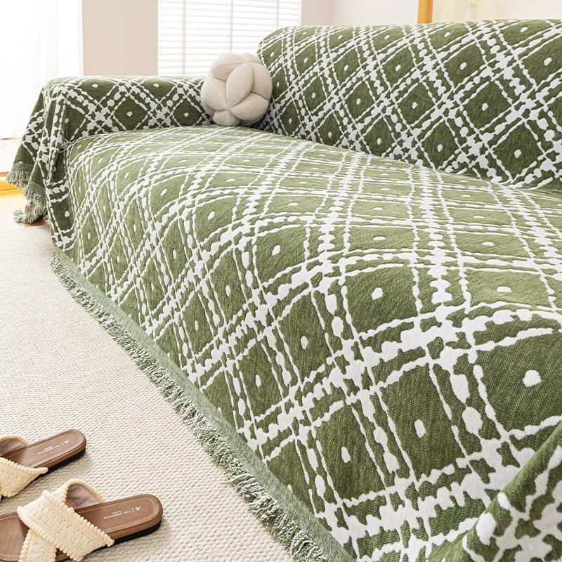 

Chenier red sofa cover universal decoration festive a whole non-slip sofa towel blanket 180x130cm зелений