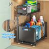 2-Tier Under Sink Organizer Pull-Out Sliding Cabinet Shelf for Kitchen and BathroomSpace Saving Storage Rack
