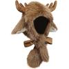 Warm Christmas Plush Elk Pullover Hat Autumn/Winter Thicken Windproof Cute Ear Protection Faux Fur Lined Comfortable Bomber Cap