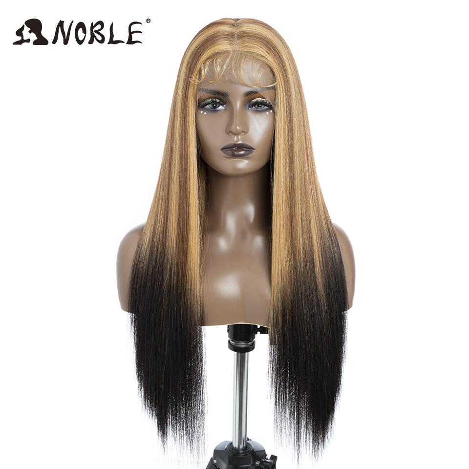 Noble Synthetic Lace Front Wig 30Inch 13X7 Straight Lace Wig Blonde Ombre Glueless Wigs For Women Cosplay Lace Wig Synthetic