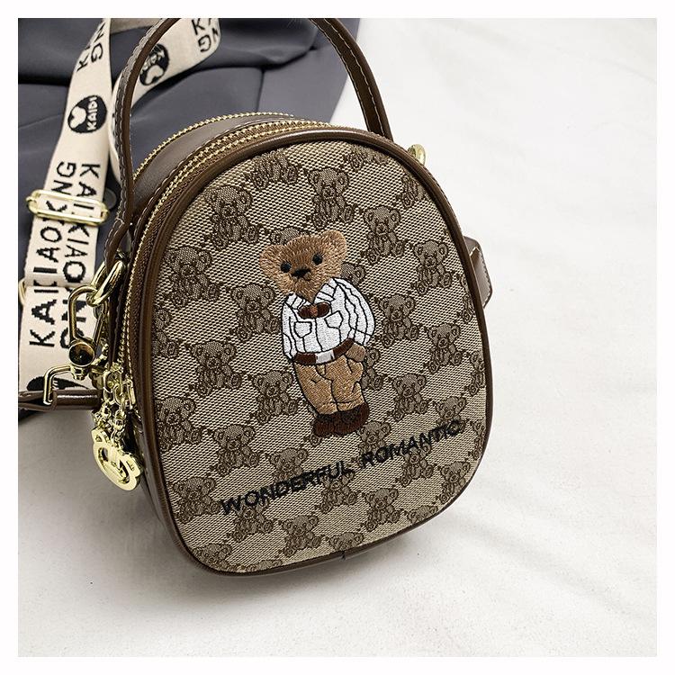 Kiki Bear 2026 Women's Embroidered Bear Crossbody Handbag