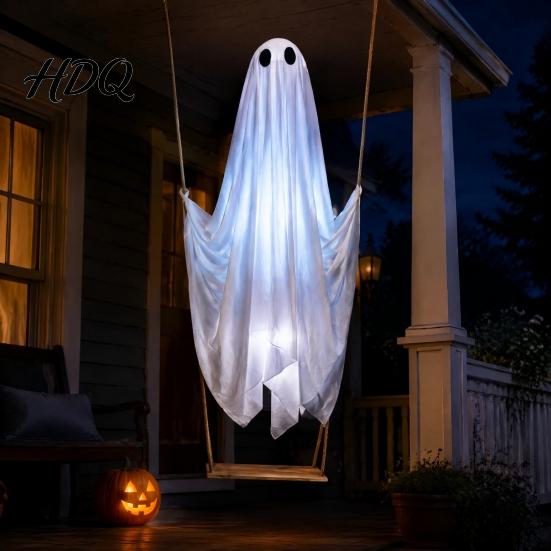 Hinterhof Spukhaus Requisiten Halloween Hängende Schaukel Geist Dekoration Leuchtend Groß Unheimlich Gruselig Außenfiguren