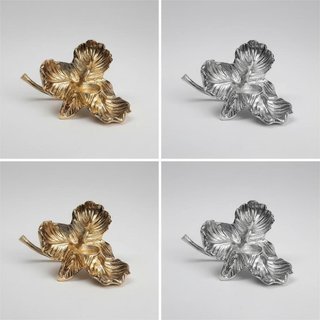 Flower-Shaped Candle Holder for Shelf Display