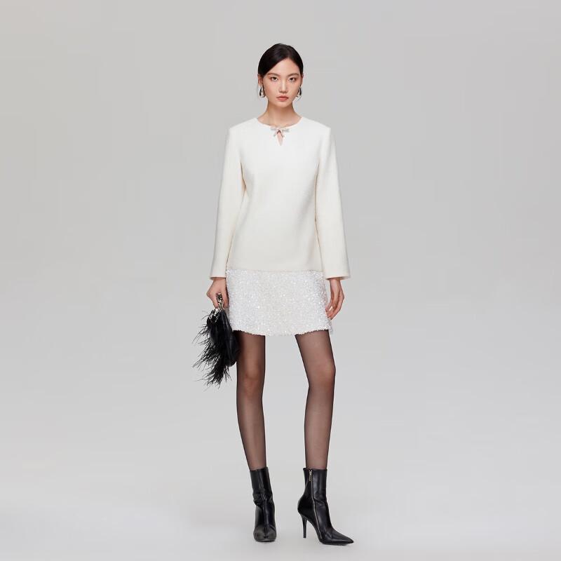 

VEROMODA Women s Lamb Wool Blend Sequin A-Line Dress S