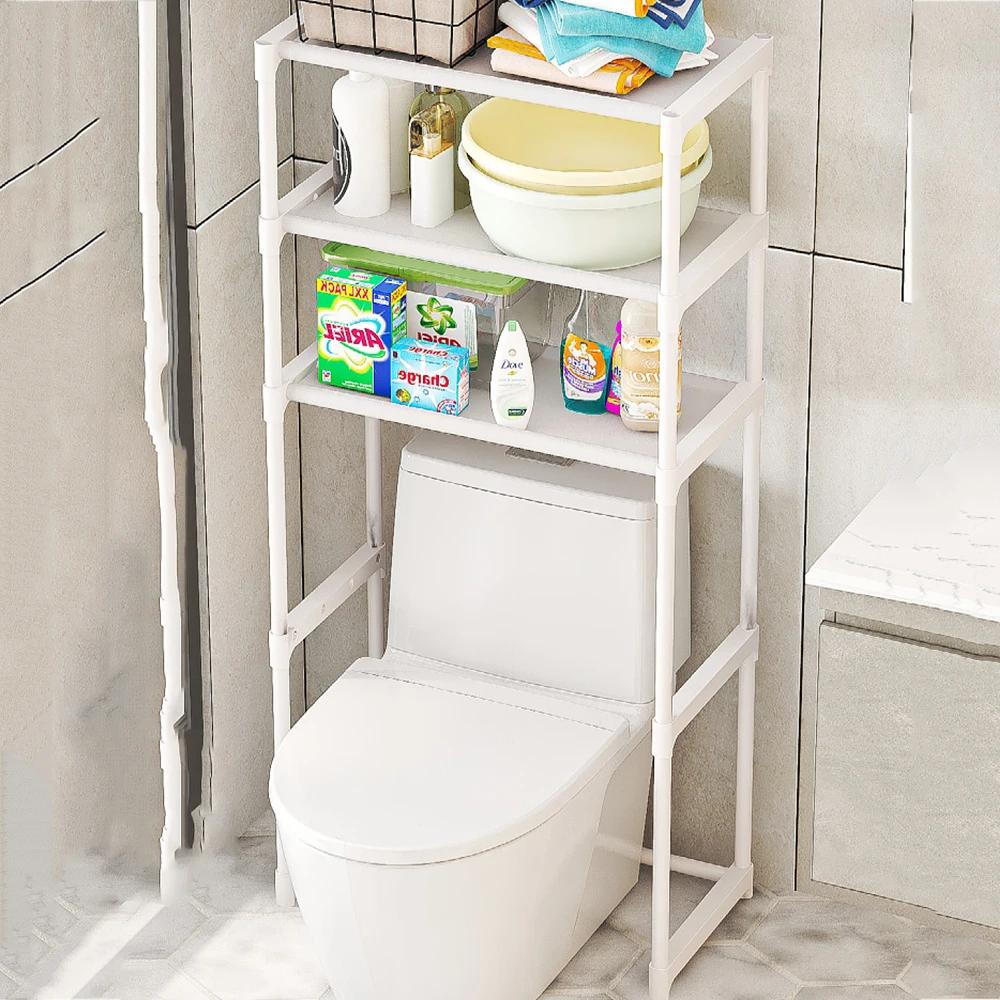Koupelnový regál na pračku Příslušenství Vícevrstvý úložný regál na toaletu Úložná police bez perforace Domácí regály na praní