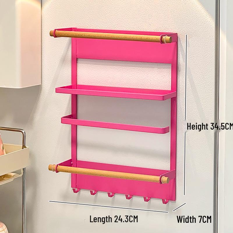 Magnetyczny Stojak do Przechowywania na Lodówkę Dopamina & Uchwyt na Folie z Emaliowaną Tablicą