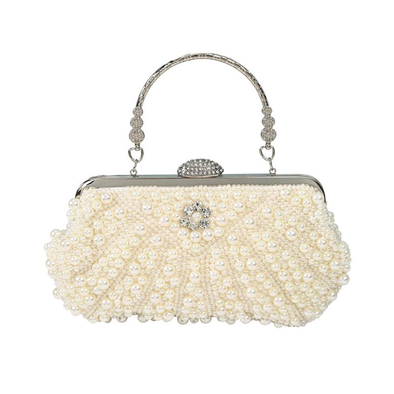 Vintage Chic Pearl Evening Handbag for Women - Ideal for Parties, Banquets, and Formal Events