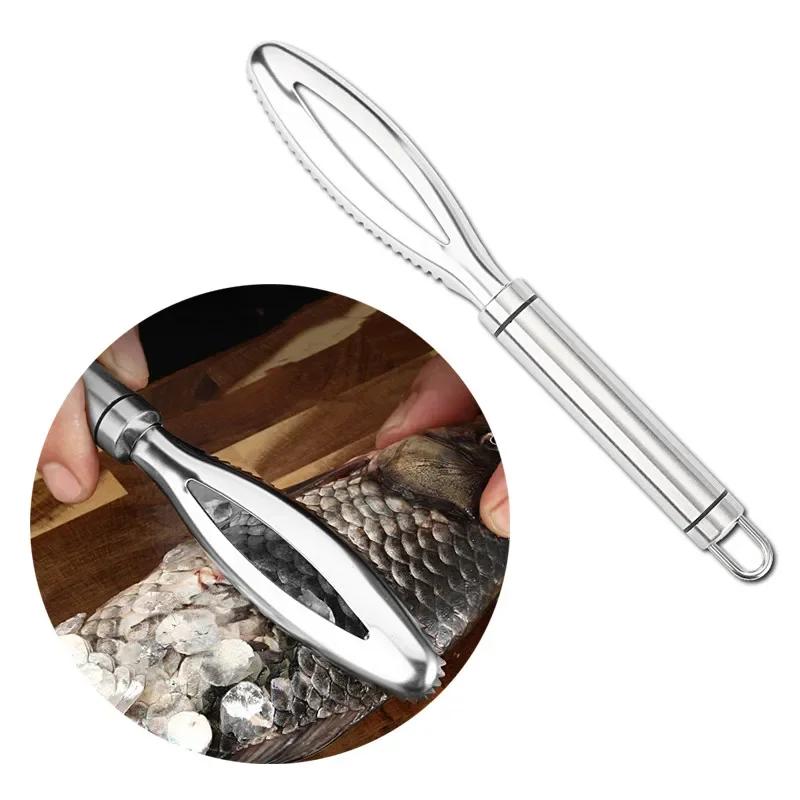 Fish Skin Brush Scraping Fish Scale Scrap Grater 304 Stainless Steel Quick Disassembly Fish Knife Cleaning Peeling Seafood Tools