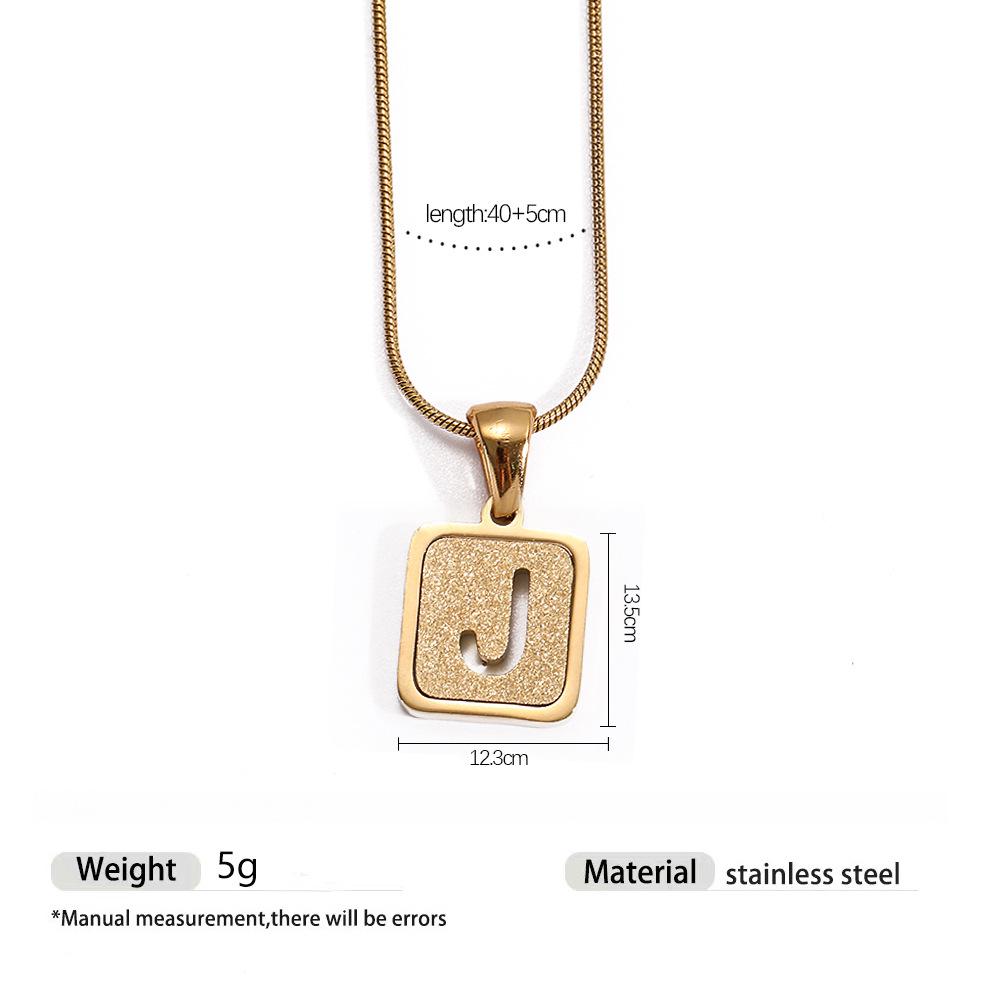 Stainless Steel Electroplated 26-Letter Pendant Necklace with Round Snake Chain