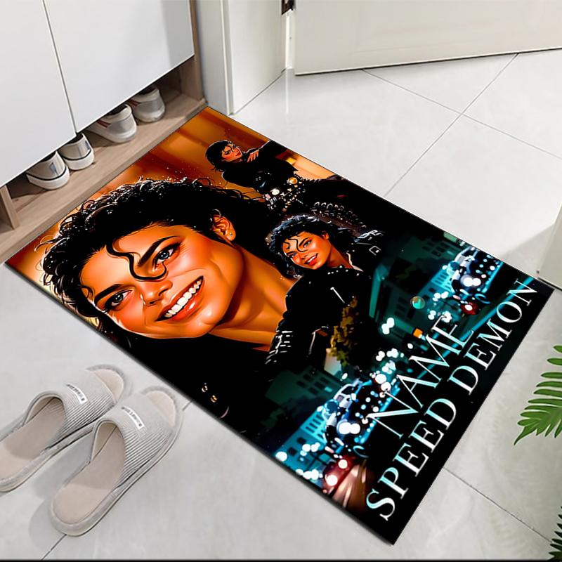 Custom Name Michael Jackson Printed Carpet, for Office Chair Living Room Bedroom Kitchen Room Decor Gifts.